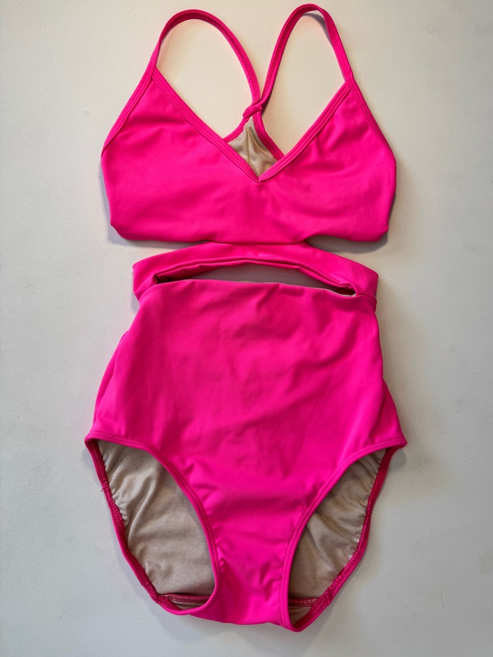 Five Dancewear Hot Pink Strappy Leotard in Petite Adult